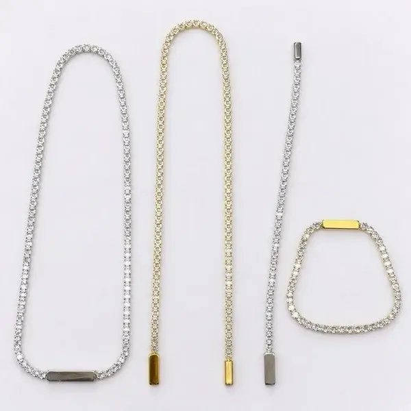 Bracciale magnetico con zirconi da 4mm in acciaio inossidabile