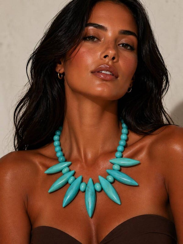 Collana Malindi estiva in resina e acciao