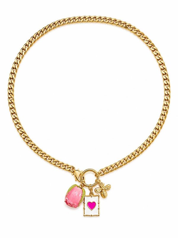 collana Belle in acciao inossidabile con charms