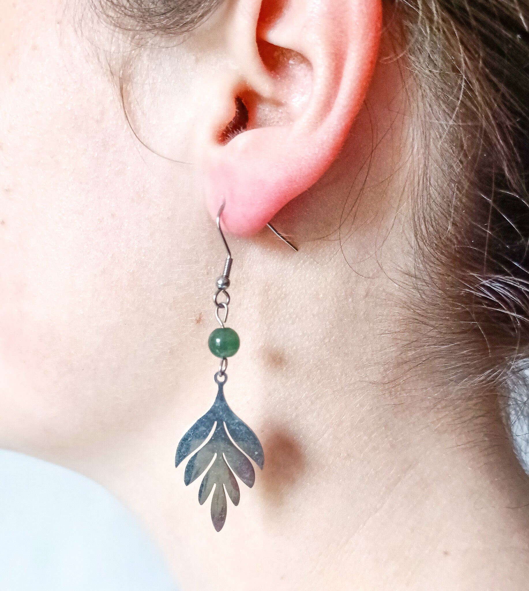 Boucles d'oreilles agate mousse