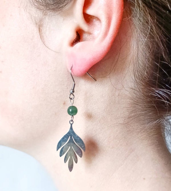 Boucles d'oreilles agate mousse
