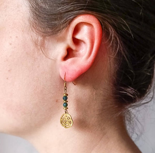 Boucles d oreilles en azurite