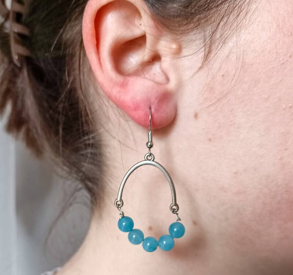 Boucles d oreilles en  quartz bleu