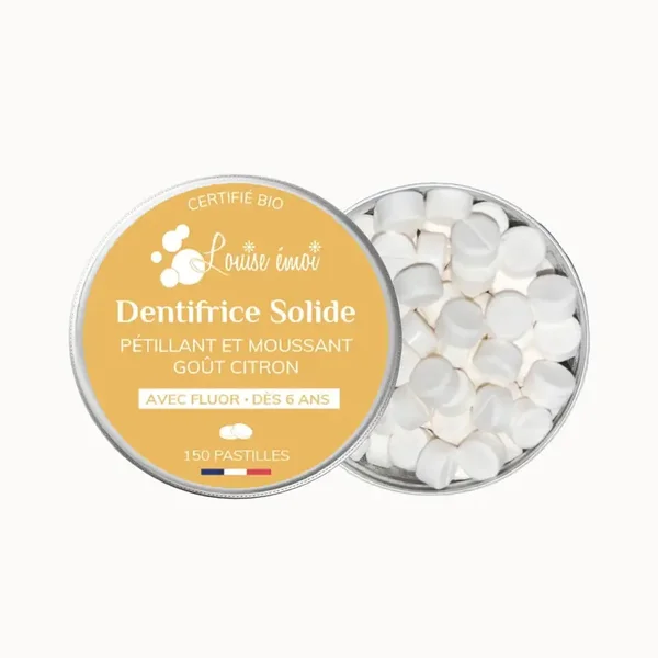 Dentifrice Solide en Pastille Citron AVEC FLUOR ･ AVEC HUILE ESSENTIELLE