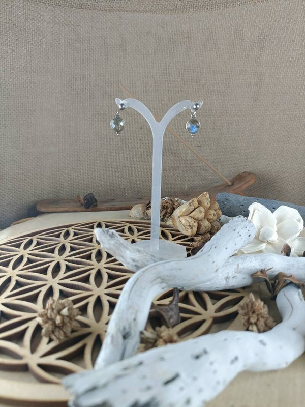 Boucles d'oreilles labradorite