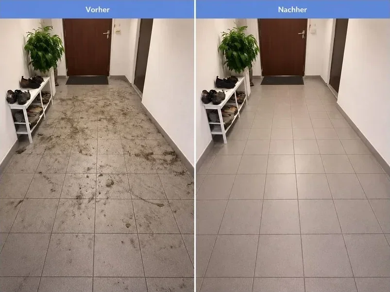 Treppenhausreinigung vorher und nachher in Haselünne