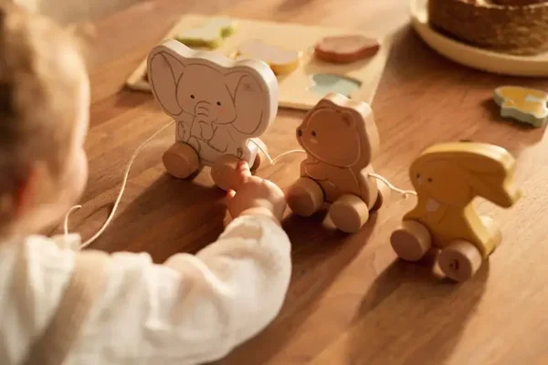 Houten jollies op wielen