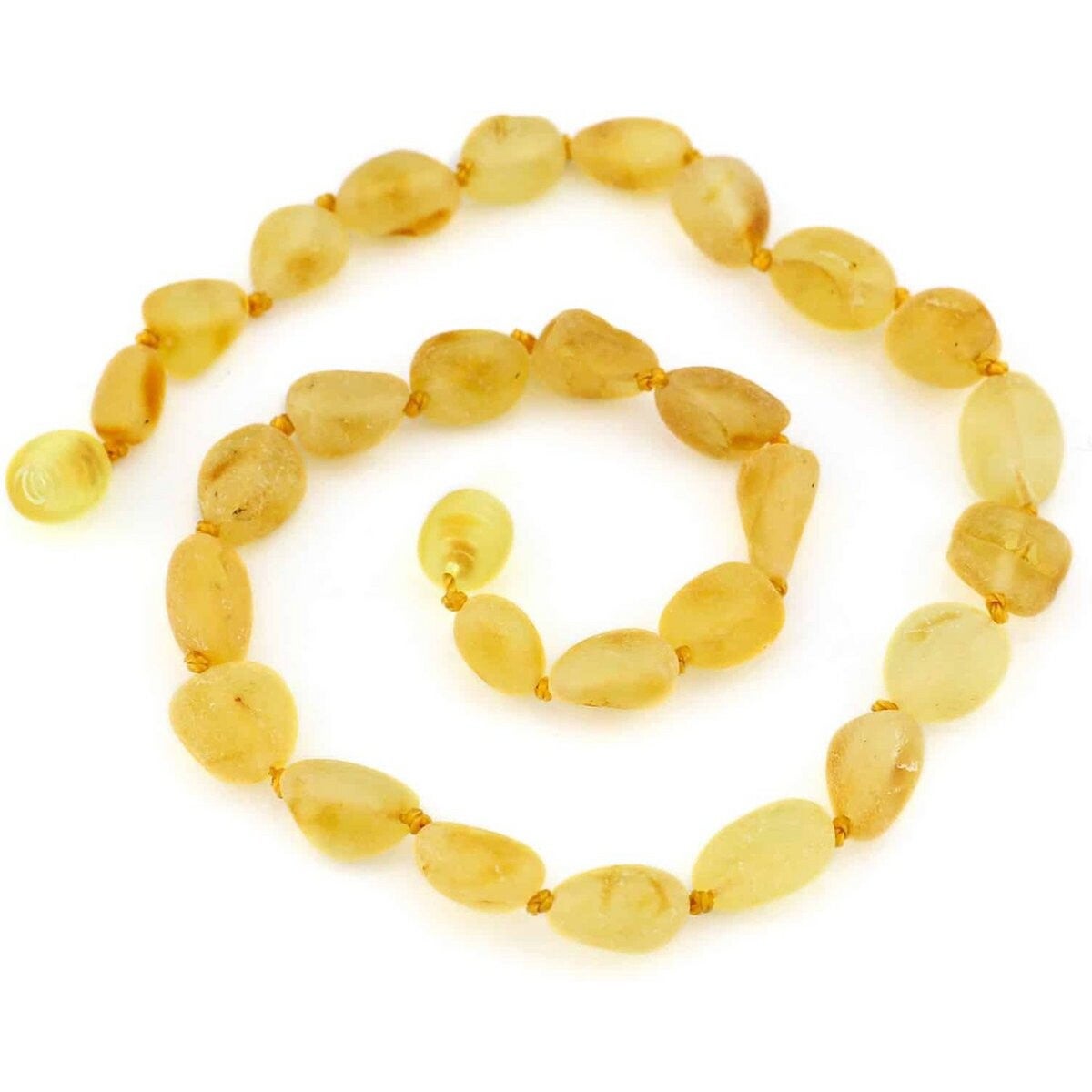 Baby/Kind - Barnsteen ketting - lemon - ovalen ruwe steentjes - 33cm