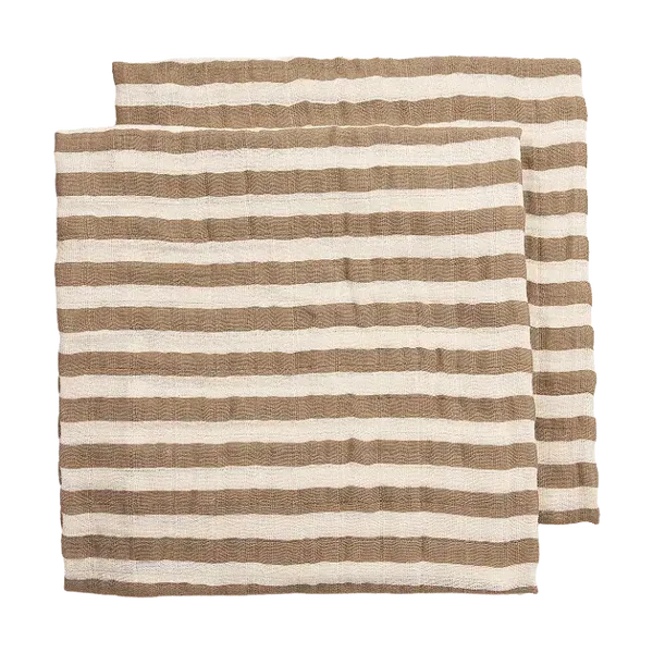 Hydrofiele doeken pre washed - Fat stripe Taupe