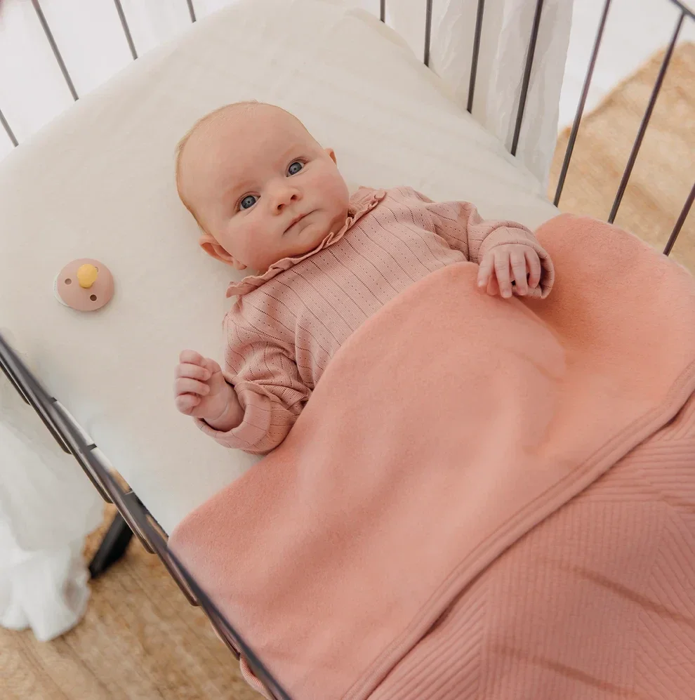 Deken - gebreid jacquard - rose