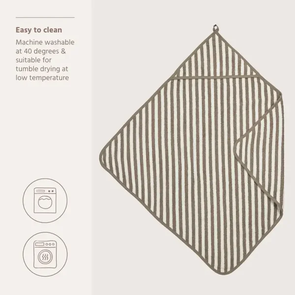 Badcape - Fat stripe taupe