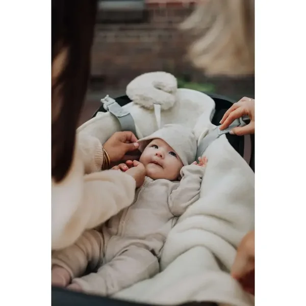 Wikkeldeken merinowol - beige (past in de maxicosie)