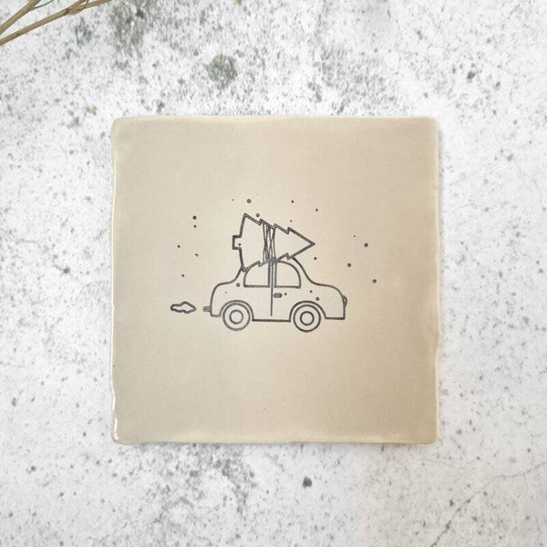 Tegeltje - Kerstauto
