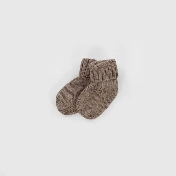 Slofjes merinowol - Taupe