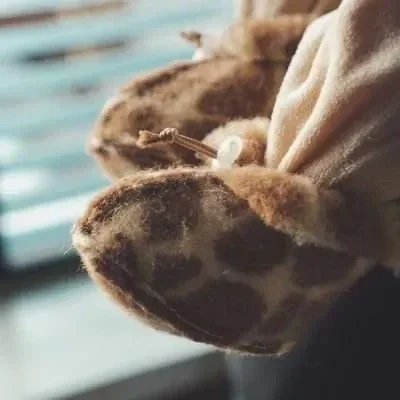 Wollen slofjes - Giraffe