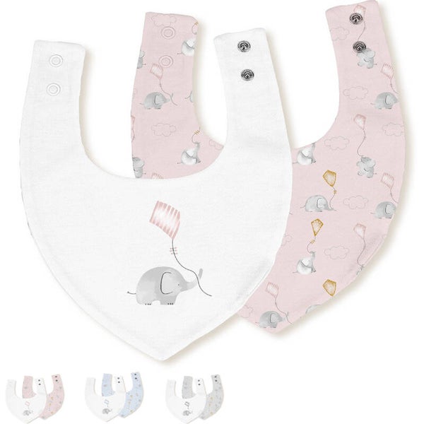 BABEROS BANDANA PACK DE 2 BAMBU ELEFANTE COMETA INTERBABY (20X30)
