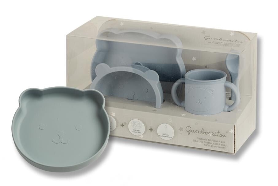 SET DE VAJILLA 4 PIEZAS SILICONA GAMBERRITOS