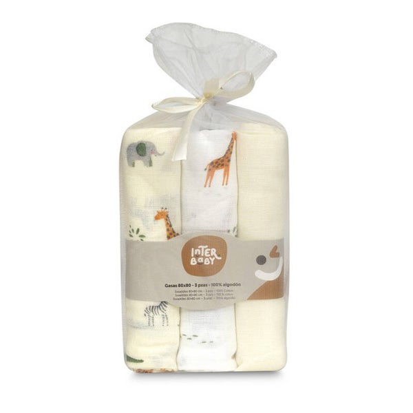 PACK DE GASAS 100% ALGODON SAVANNA INTERBABY (80X80)
