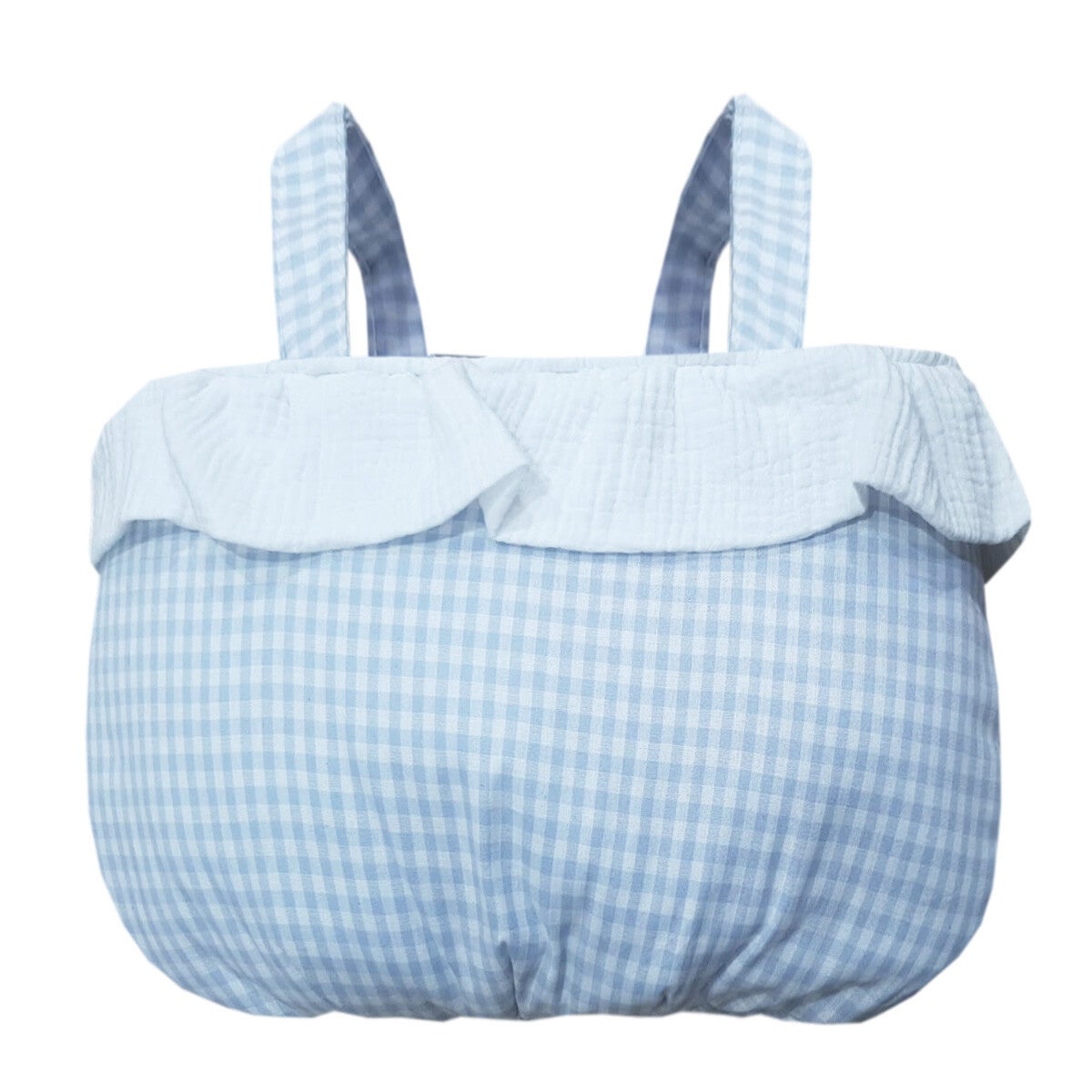 BOLSO BOMBONERA MUSELINA CUADRO. ANDU MODIN (24X39)