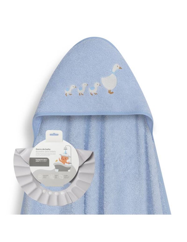 CAPA DE BAÑO Y  GORRO PATITOS FAMILIA INTERBABY