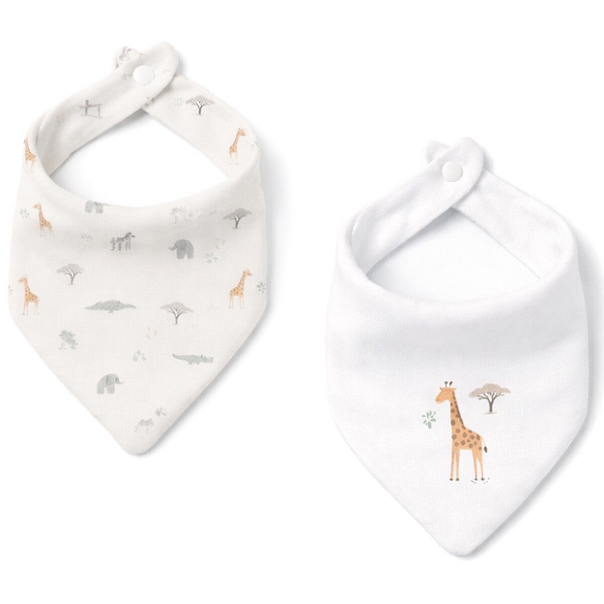 PACK DE 2 BABEROS BANDANA BAMBU SAVANNA INTERBABY (20X30)