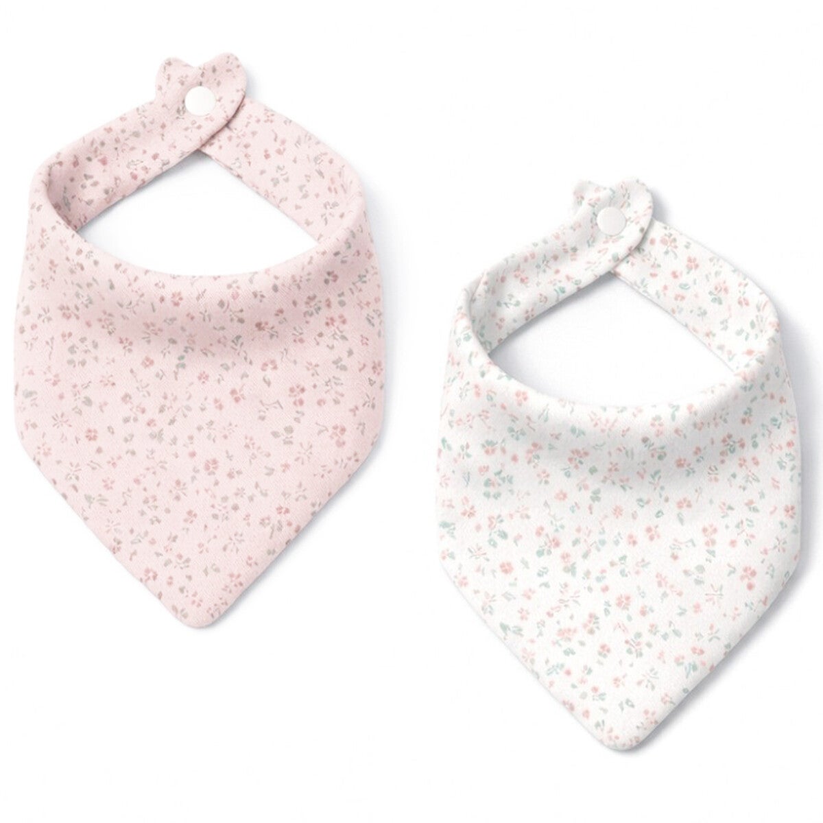 PACK DE 2 BABEROS BANDANA BAMBU FLORES PETALOS INTERBABY (20X30)
