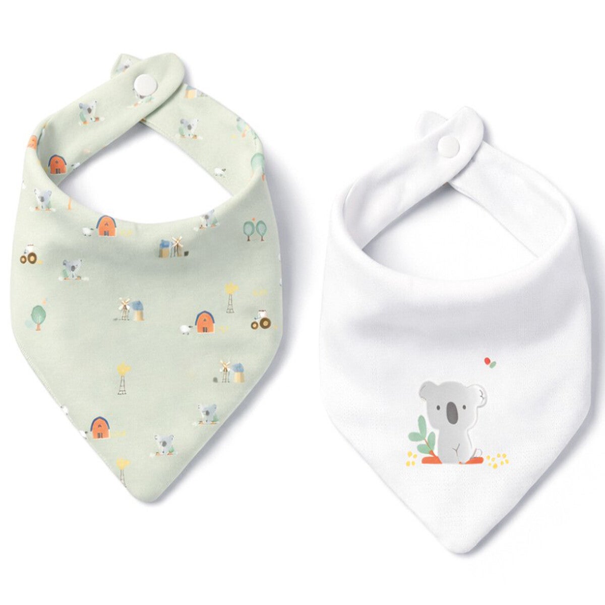 PACK DE 2 BABEROS BANDANA BAMBU KOALA INTERBABY (20X30)