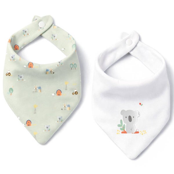 PACK DE 2 BABEROS BANDANA BAMBU KOALA INTERBABY (20X30)