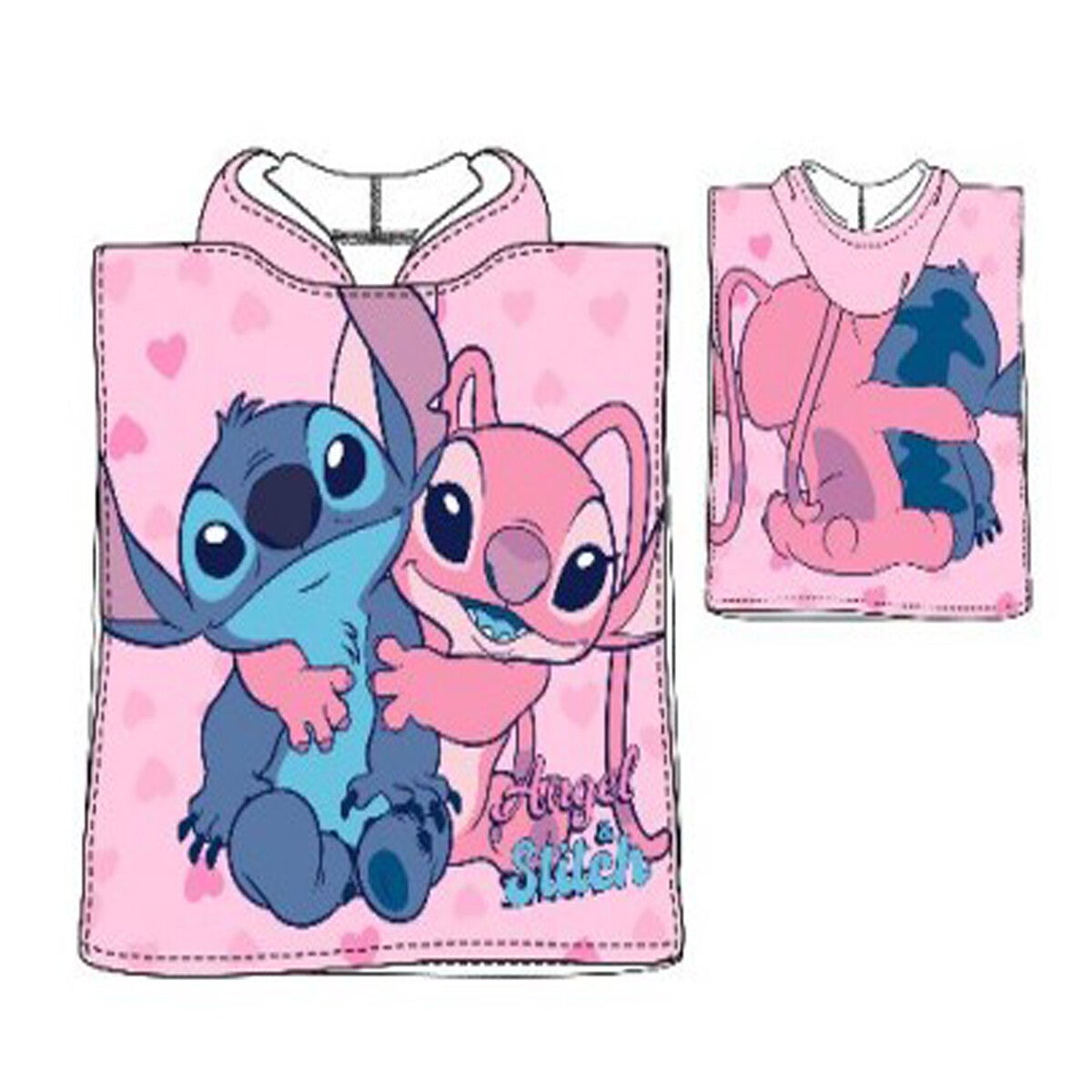 PONCHO INFANTIL DE STITCH ABRAZO SUNCITY (55X110)