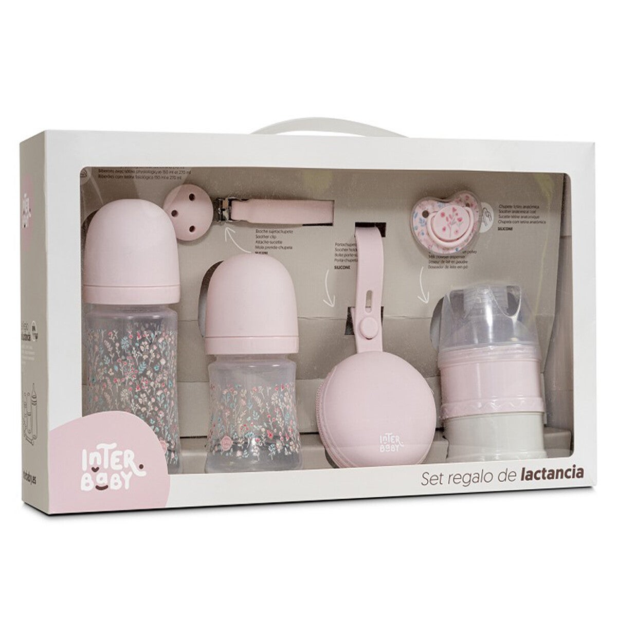 SET REGALO PARA BEBE 6 PIEZAS PETALOS DE ROSA INTERBABY