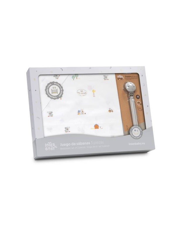 SET DE SABANAS CUNA COLECCIÓN KOALA INTERBABY