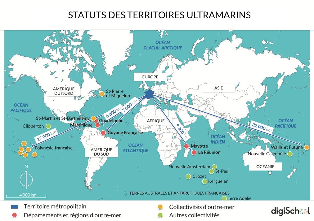 Carte Les Territoires Ultramarins Français 3ème Aménager les territoires Ultramarins français / Géographie 3e / Classe