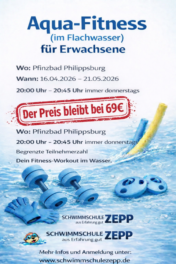 Aquafitness 1 ( Flachwasser) Philippsburg 16.04.-21.05.2026
