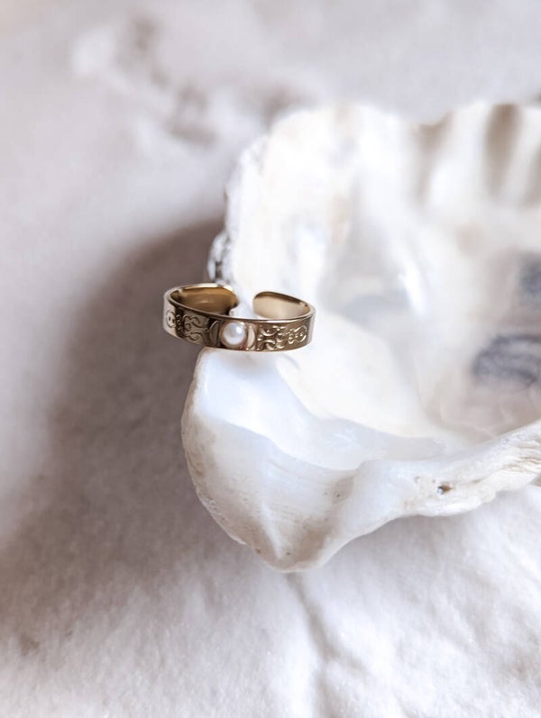Ring gold "weiße Perle"