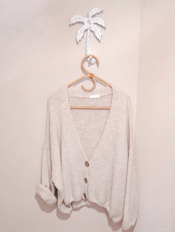 Strickjacke "wollweiß"