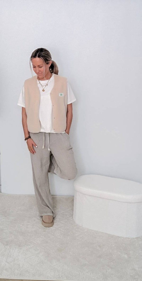 Kuschelige Damen Weste in creme/hellbeige, Onesize (36/38) | Trendige Mode