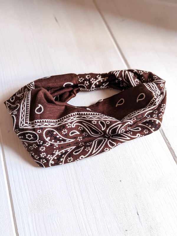 Haarband Paisley Muster "braun"
