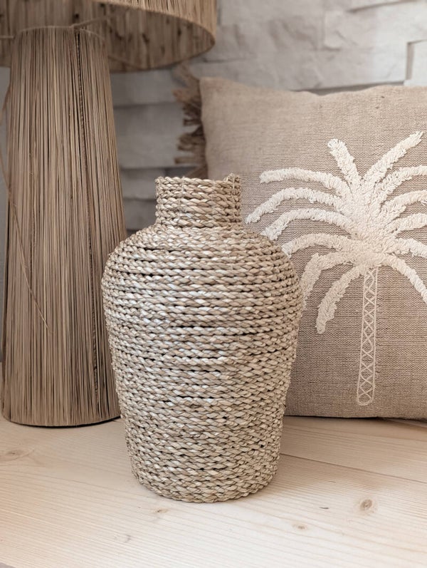 Flechtvase im Boho-Style