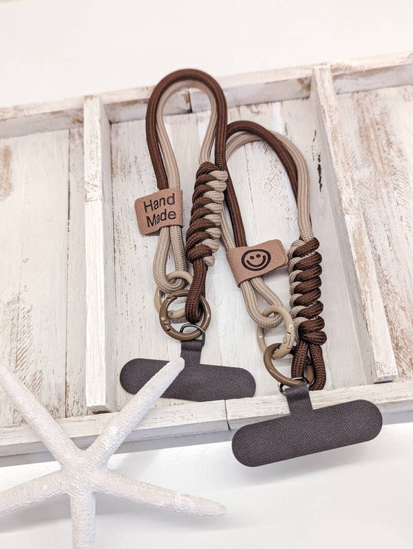 Handykette aus Nylon in Braun/Beige – Stilvolles & Praktisches Accessoire