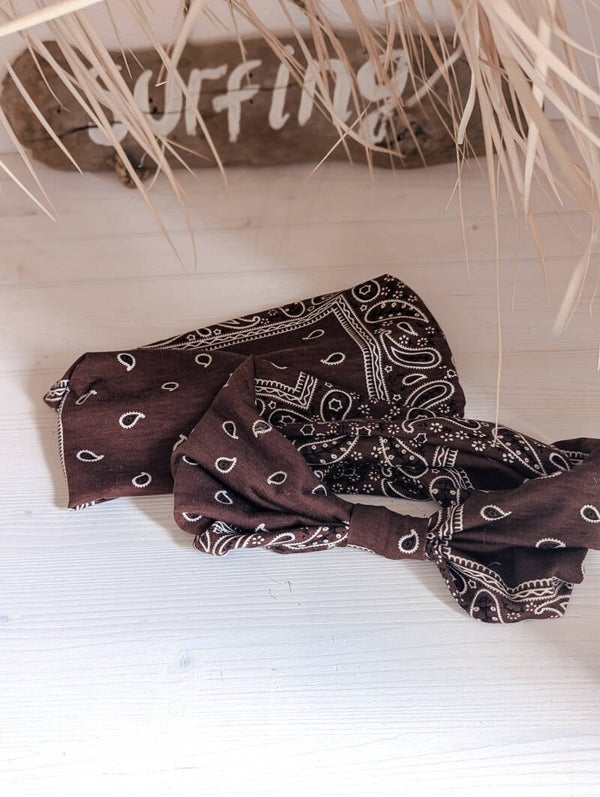 Haarband Paisley Muster "braun"
