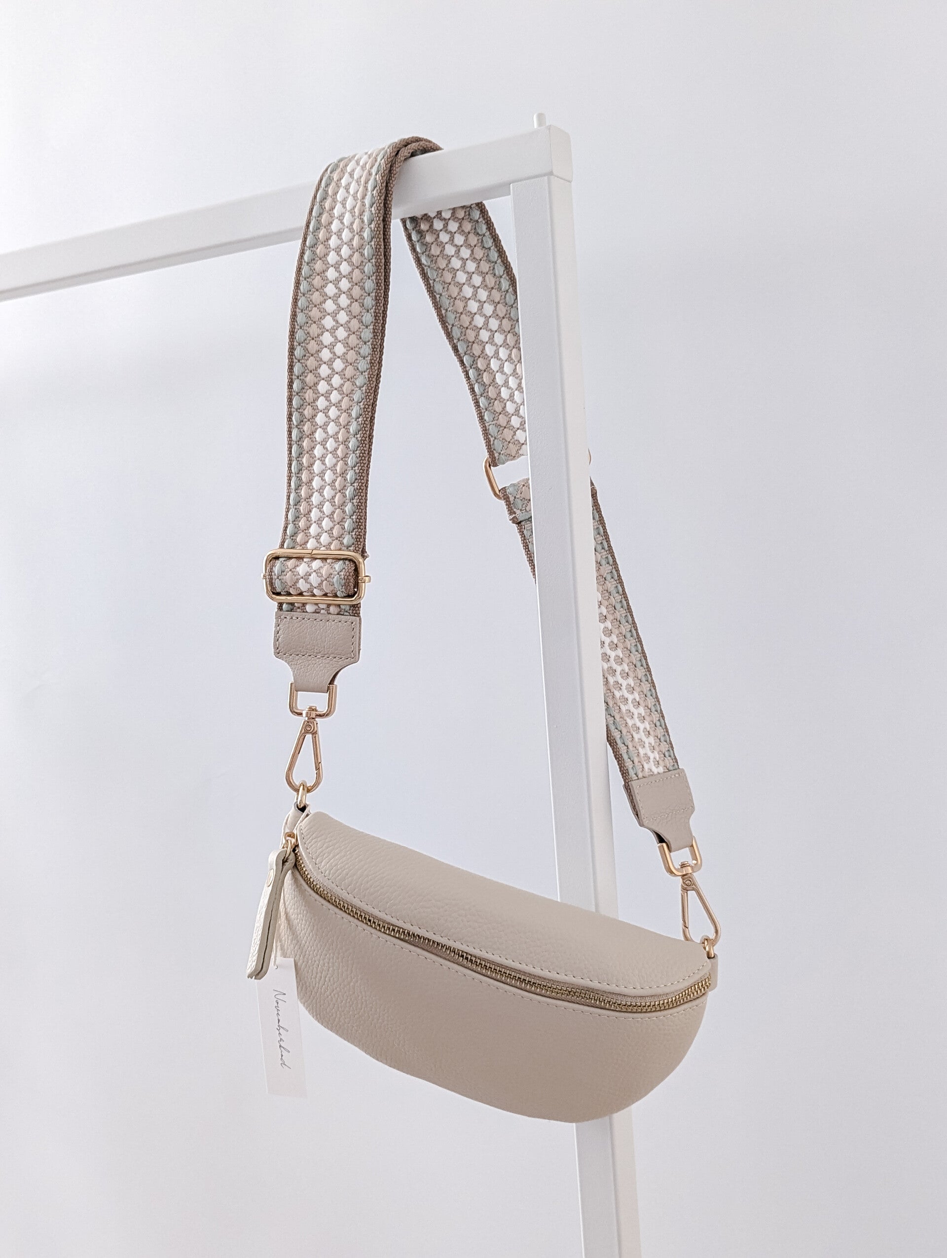 Gürteltasche beige – Mit verstellbarem Taschengurt, Original Taschengurt inklusive