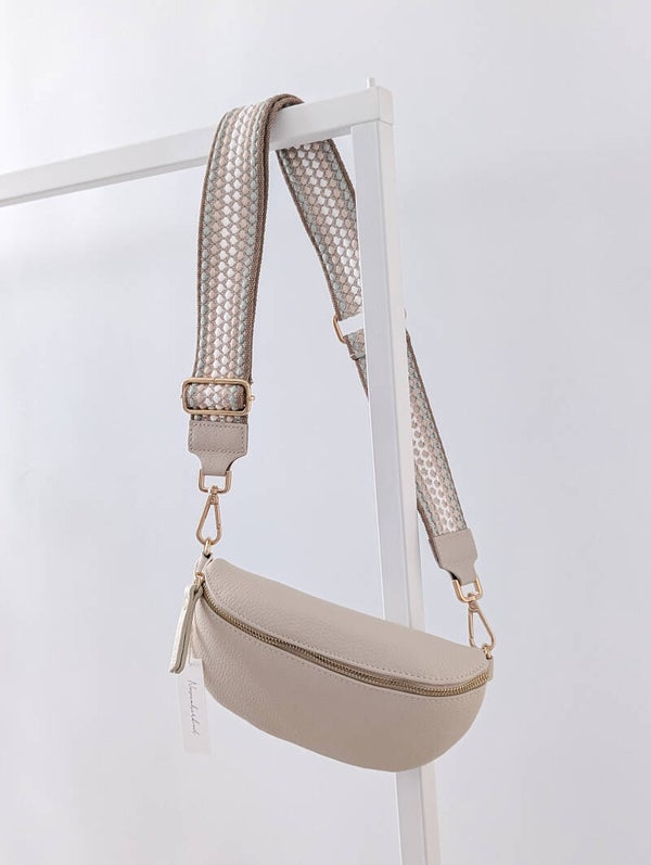 Gürteltasche beige – Mit verstellbarem Taschengurt, Original Taschengurt inklusive