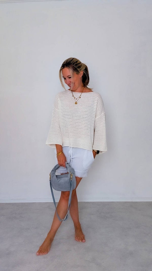 Luftige Sommer-Shorts in Weiß – mit Leinen & Baumwolle