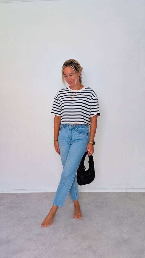 Gestreiftes T-Shirt 100 % Baumwolle in S/M & M/L