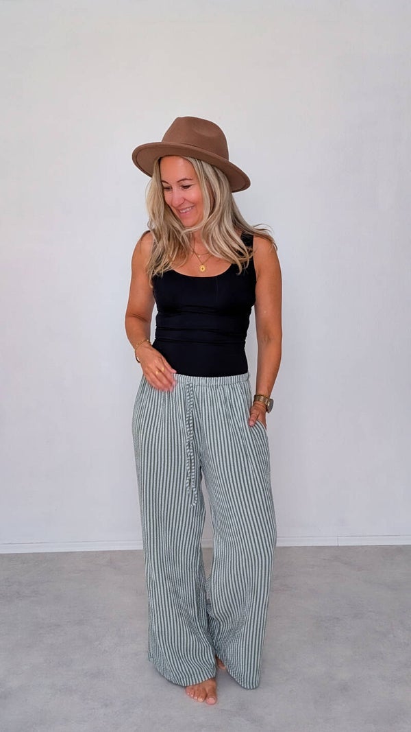 gestreifte Hose "khaki"