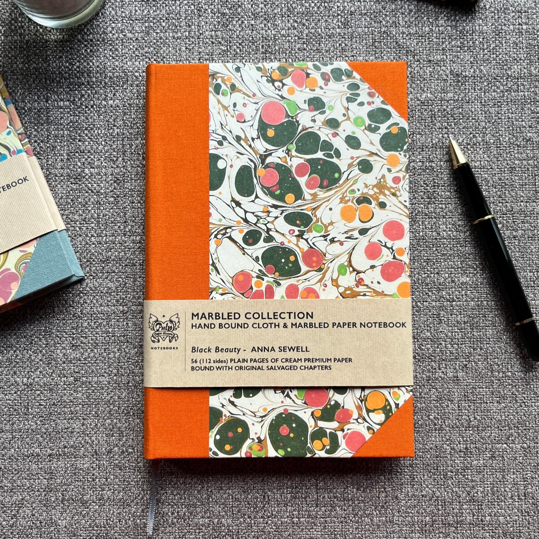 Black Beauty by Anna Sewell - Cloth & marbled paper notebook