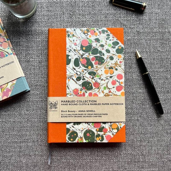 Black Beauty by Anna Sewell - Cloth & marbled paper notebook
