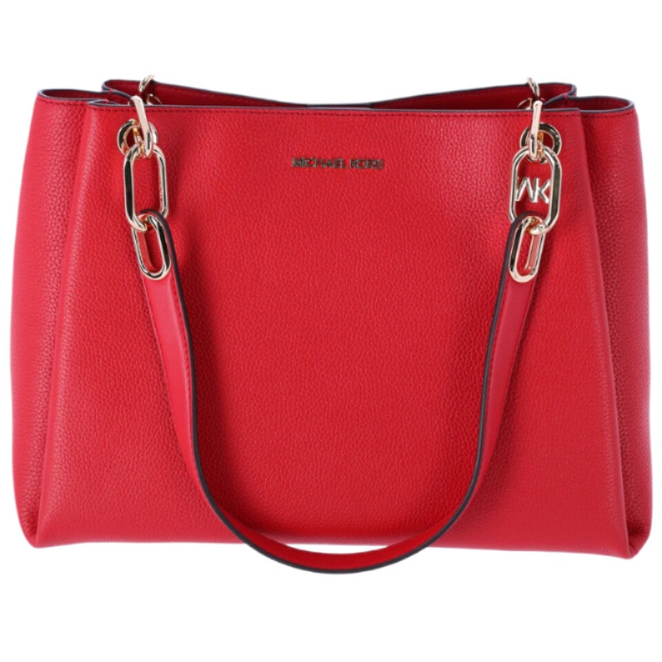 MK SHEILA MEDIUM CENTER ZIP SHOULDER CROSSBODY BAG BRIGHT RED