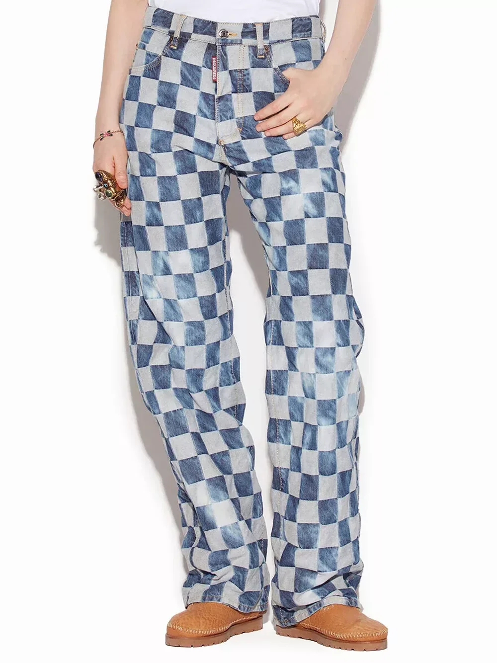 Dsquared Damier Wash San Diego Check Jeans