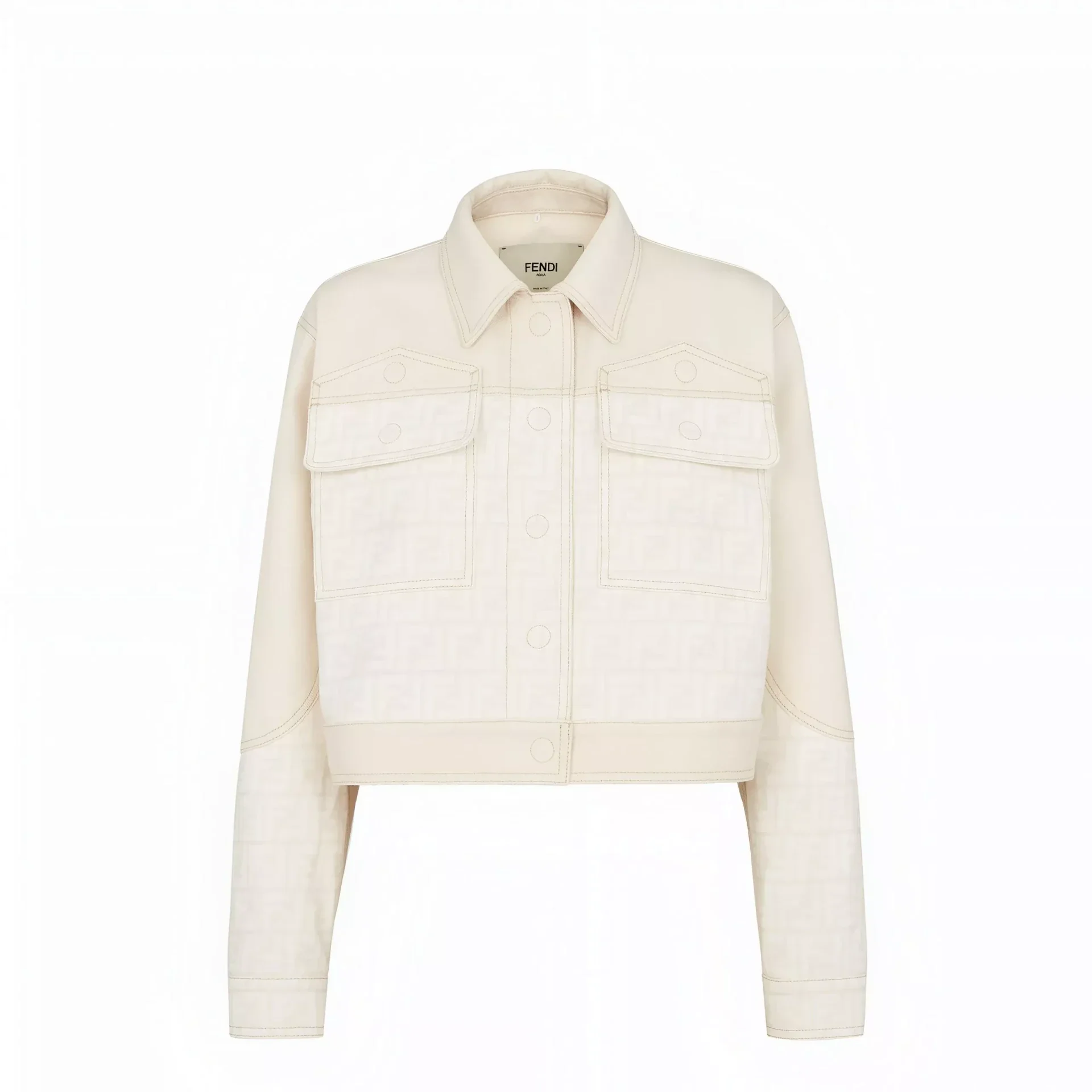 Fendi FF Print Denim Jacket – Bold Cropped Design